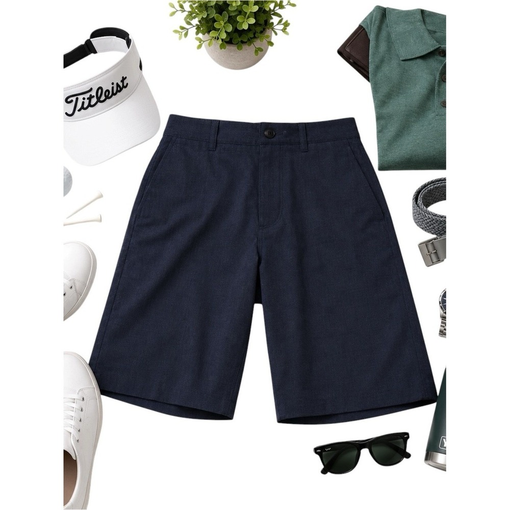 O'Neill Performance Golf Chino Shorts Navy Stretch Textured Mens Size 34 in EUC